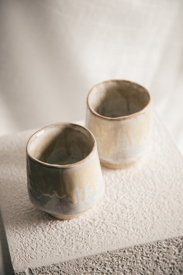 Large Cappuccino Cups (Set of 2) - Oyster