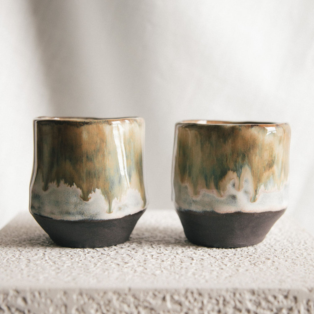 Large Cappuccino Cups (Set of 2) - Moss