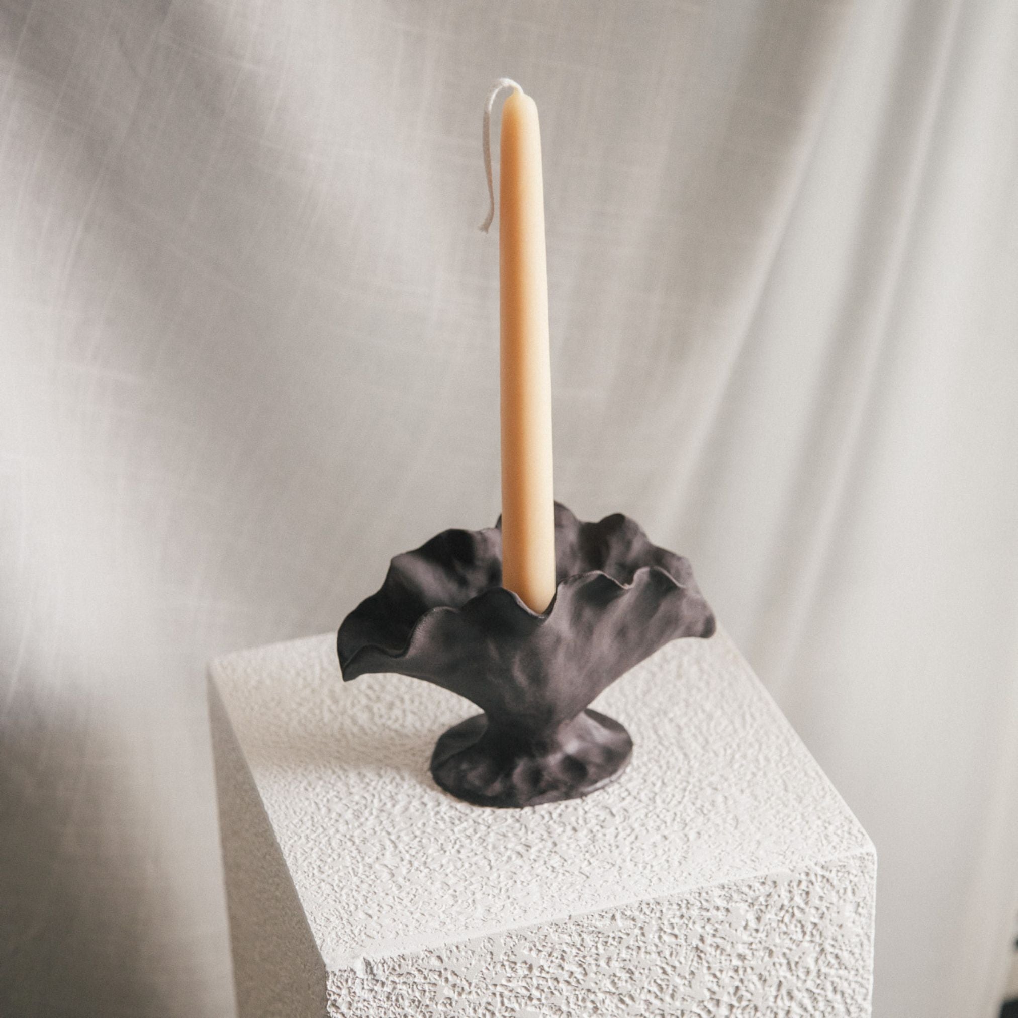 Bloom Candlestick - Dark Stone