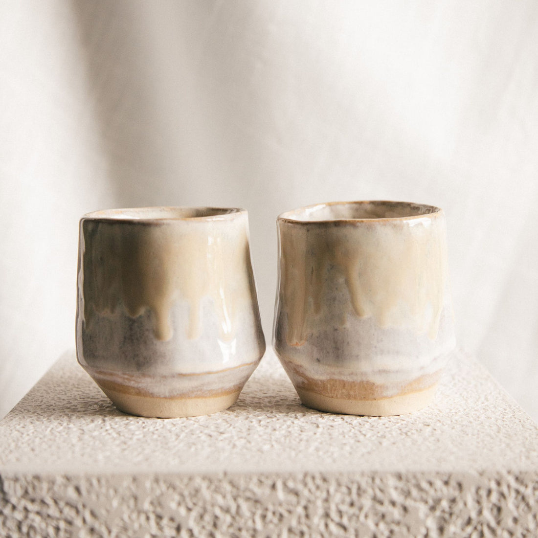 Large Cappuccino Cups (Set of 2) - Oyster