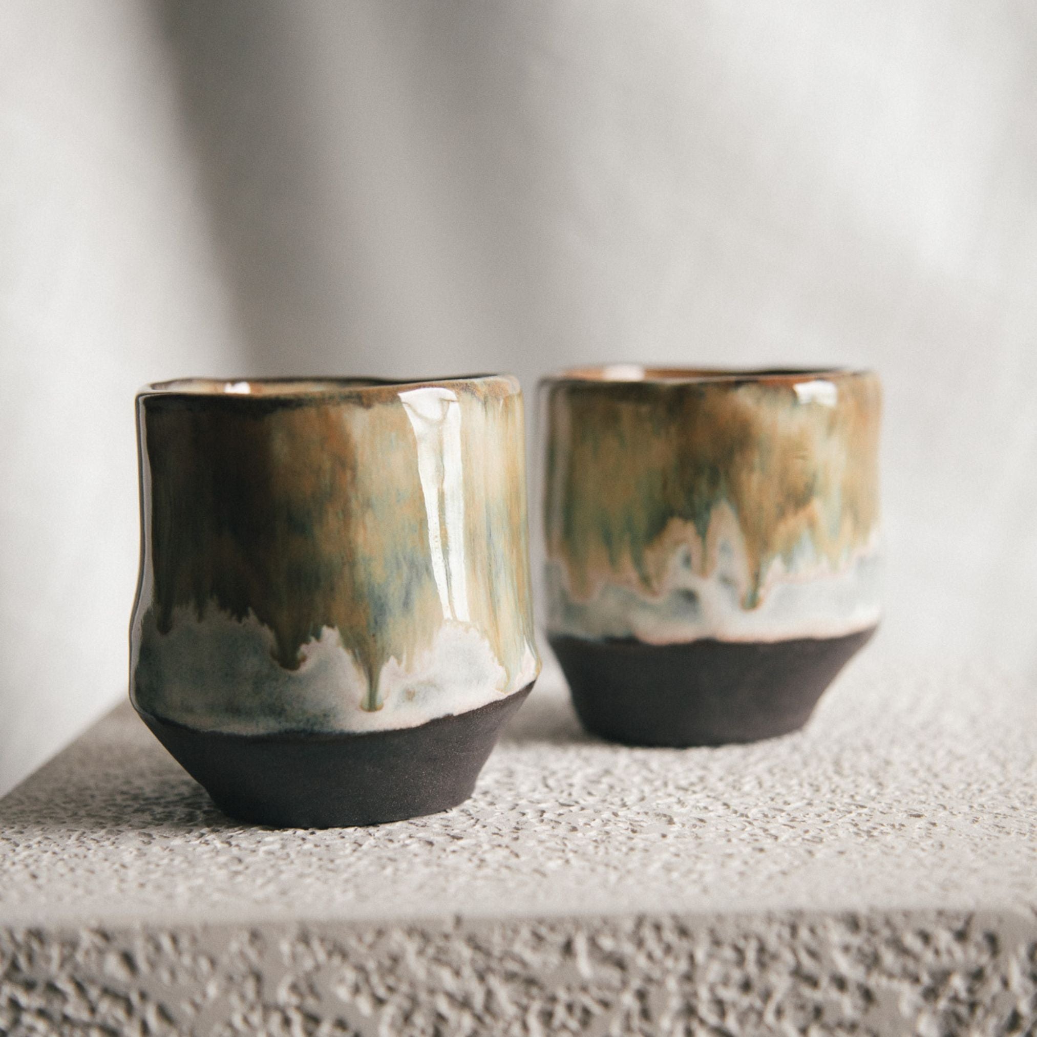 Large Cappuccino Cups (Set of 2) - Moss