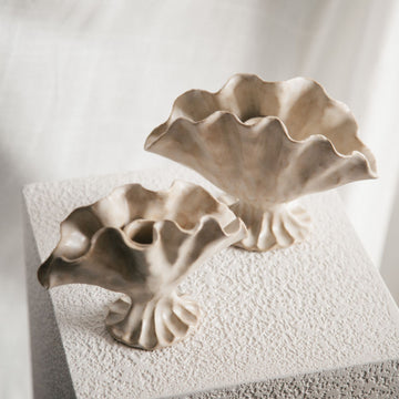 Bloom Candlestick Set of Two - Ivory