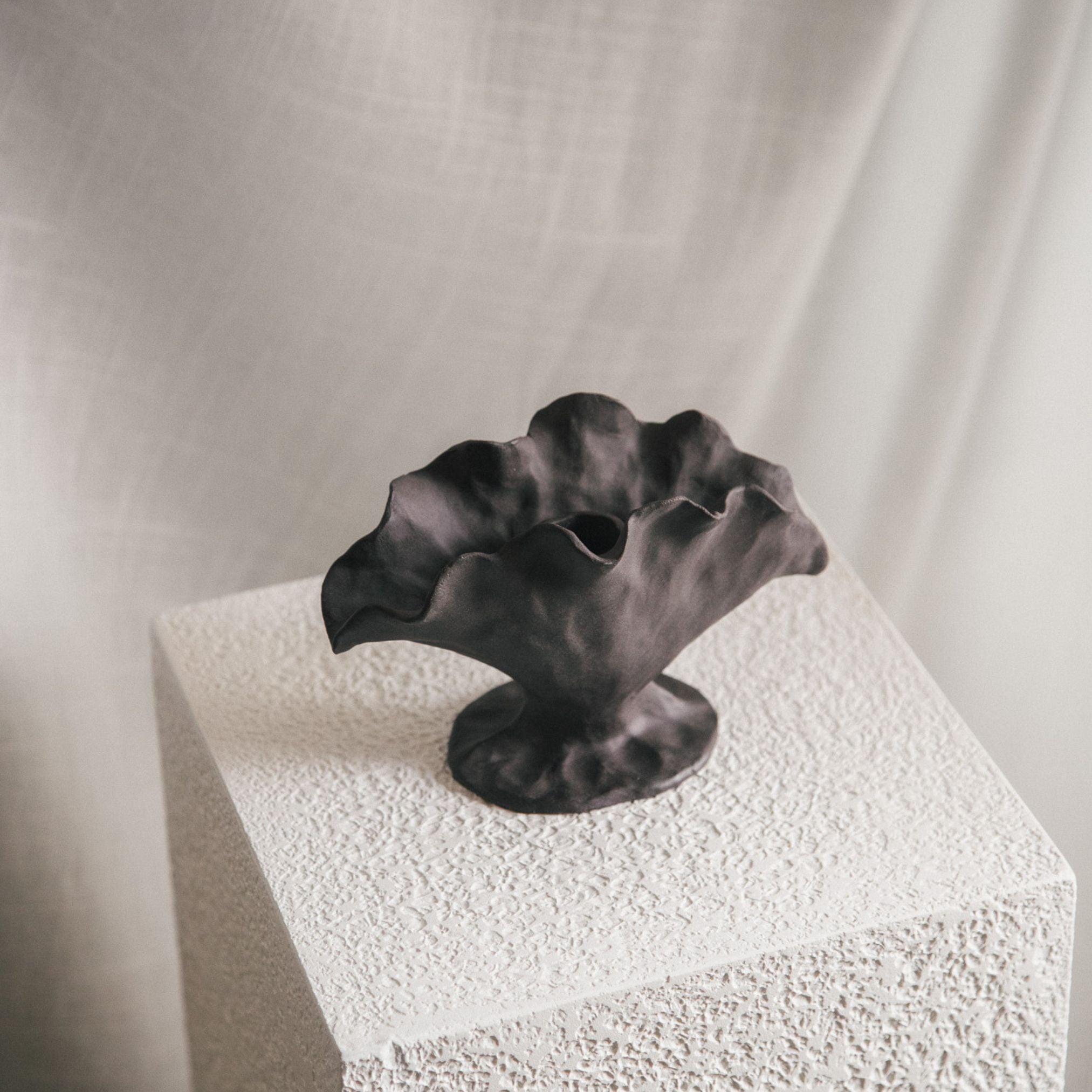 Bloom Candlestick - Dark Stone