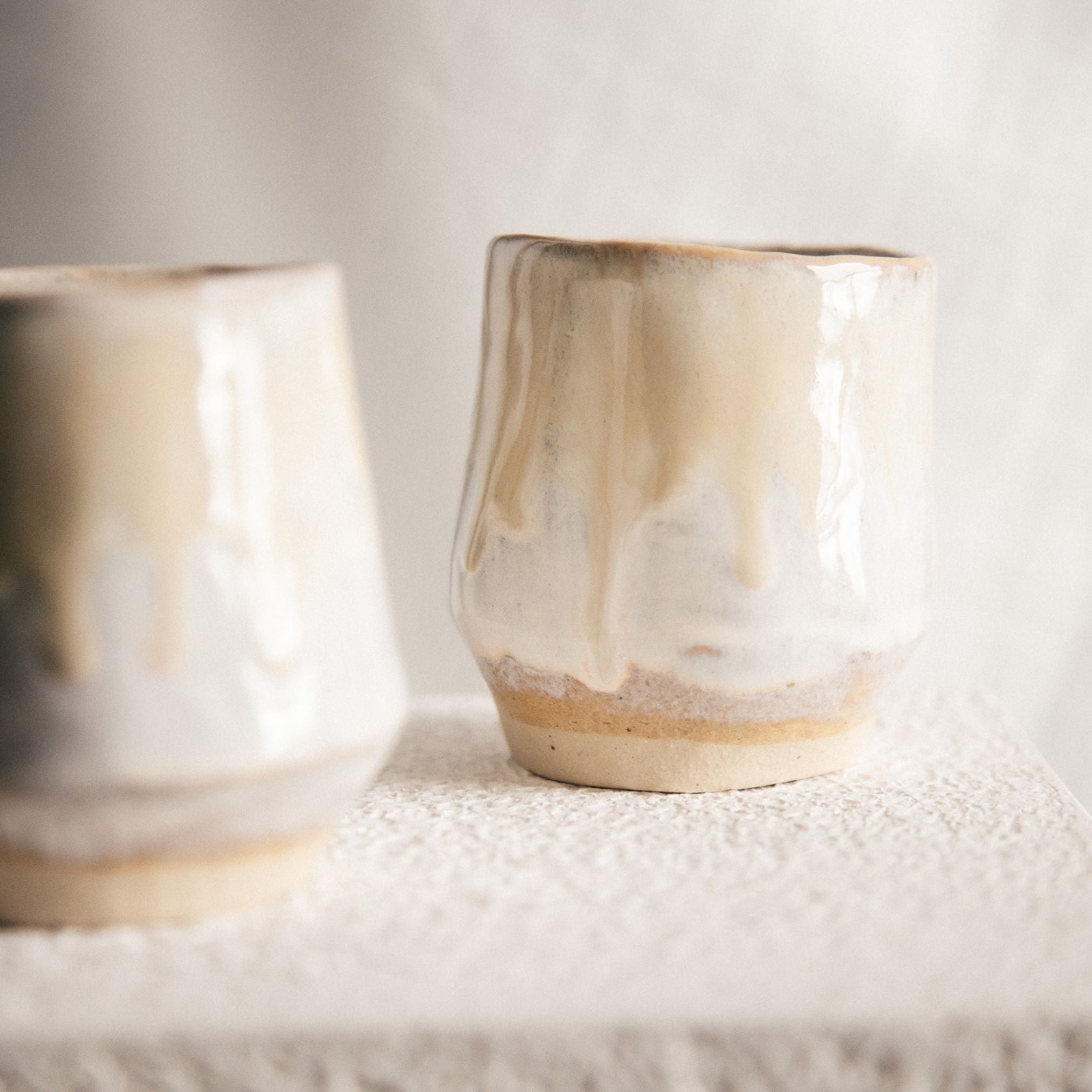 Large Cappuccino Cups (Set of 2) - Oyster