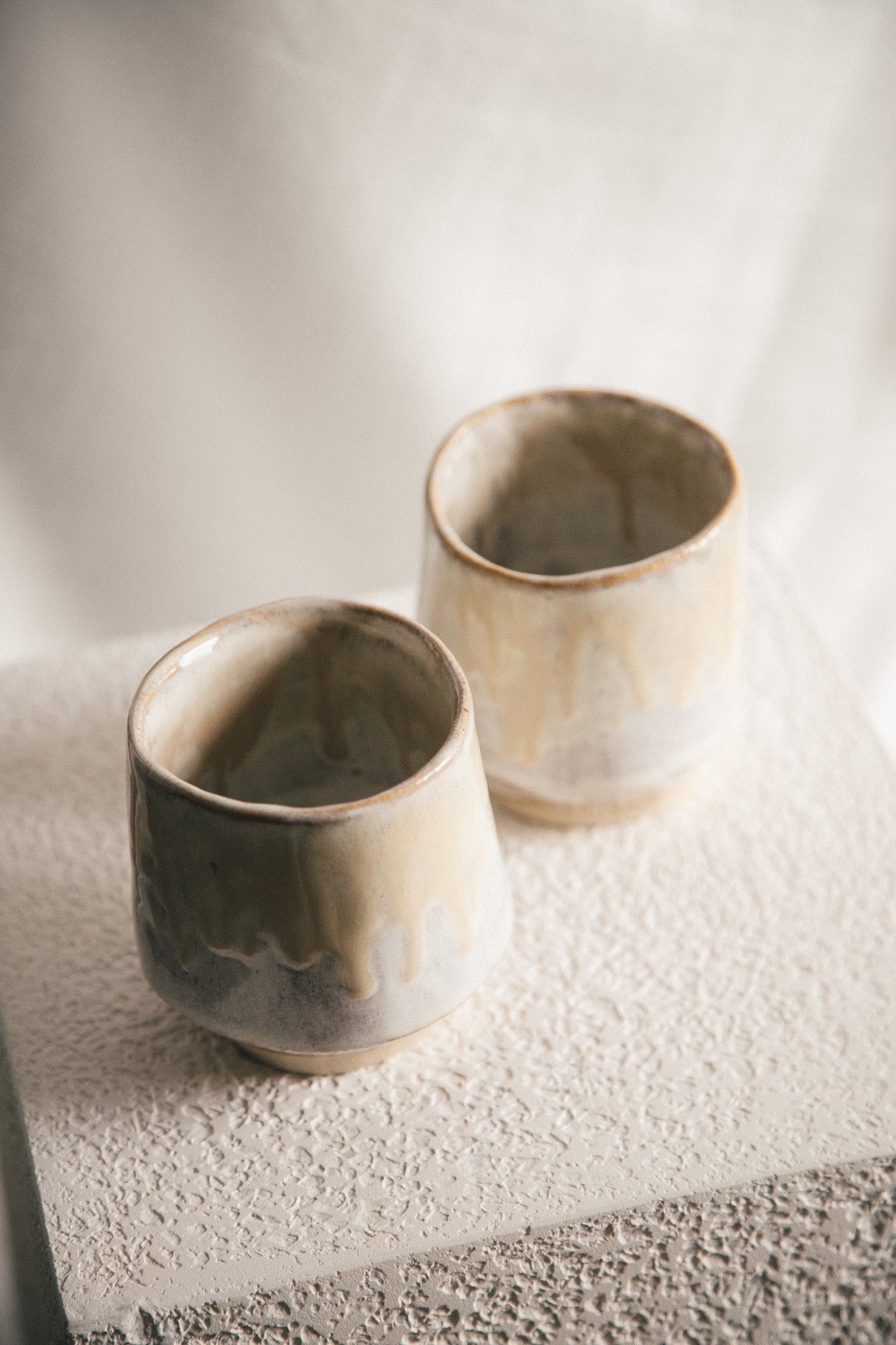 Large Cappuccino Cups (Set of 2) - Oyster