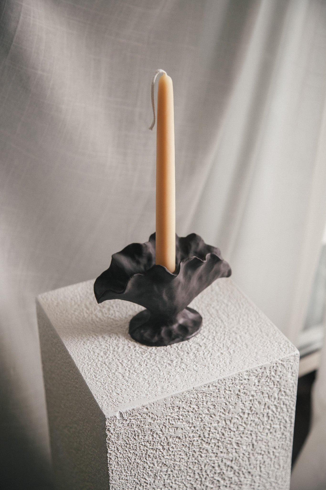 Bloom Candlestick - Dark Stone