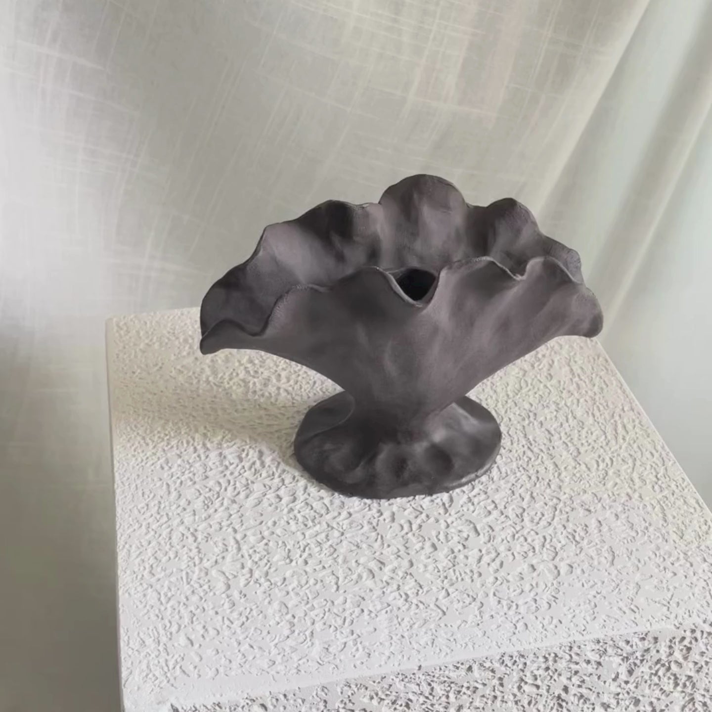 Bloom Candlestick - Dark Stone
